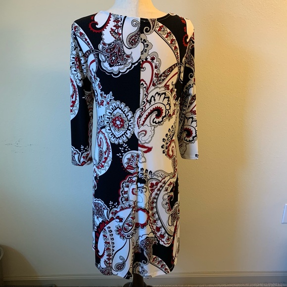Chico’s Paisley Sheath Midi Dress Size 0 (S) - Picture 2 of 4